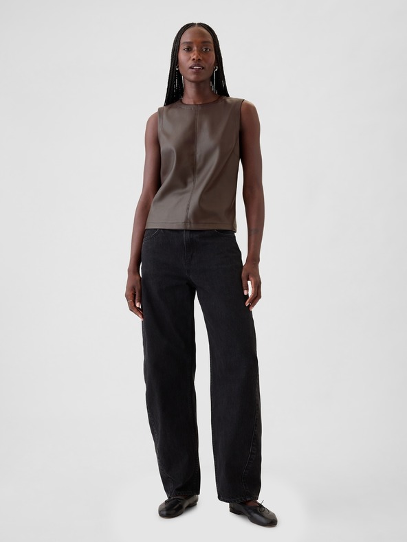 GAP Top aus Kunstleder GAP