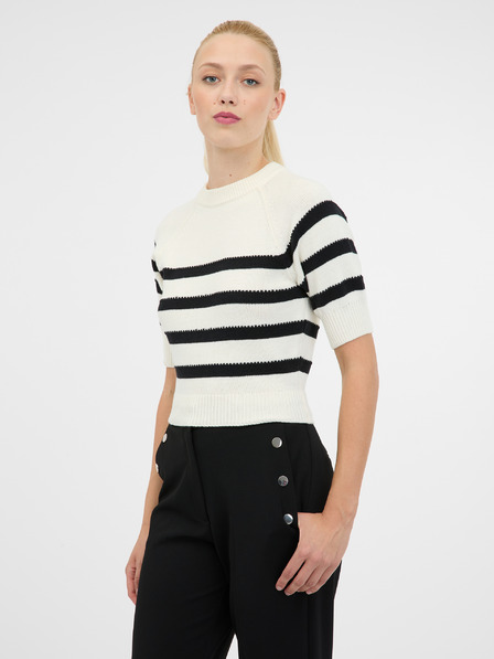 Orsay Cremefarbener Damen-Kurzarmpullover ORSAY