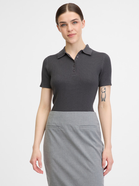 Orsay Dunkelgraues Damen-T-Shirt mit kurzen Ärmeln ORSAY