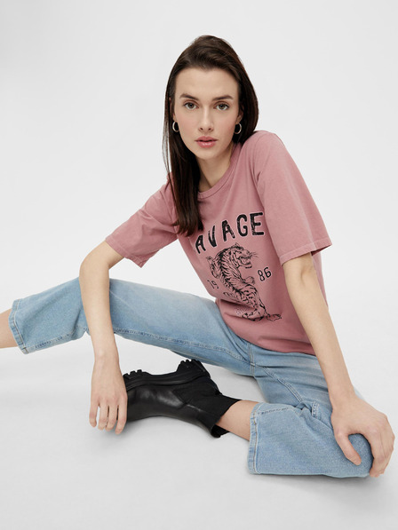 Pieces Rosa T-Shirt mit Druck Pieces
