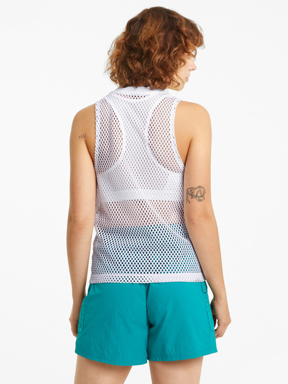 Puma Weißes Puma Damen Evide Mesh Tank-Top