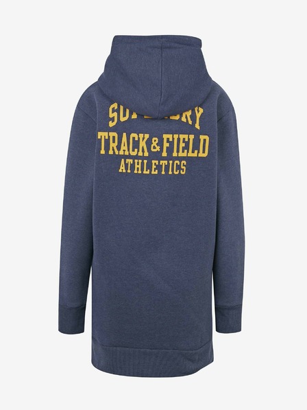 SuperDry Blaues Damen-Sweatshirt-Kleid mit bedrucktem Rücken Superdry