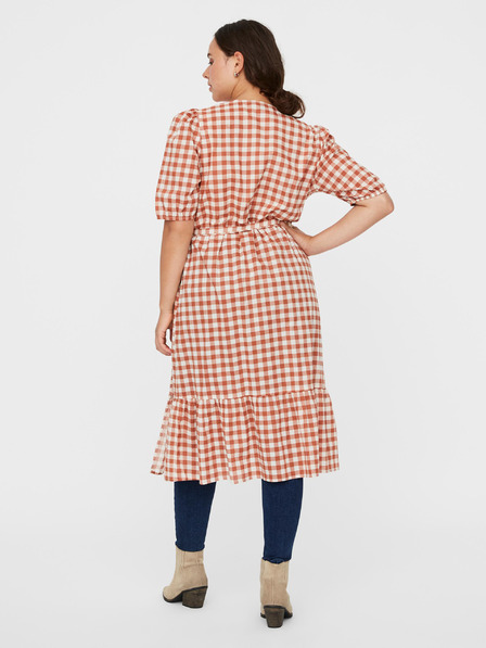 Vero Moda Curve Braun kariertes Wickelkleid VERO MODA CURVE Tamitta
