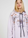 Replay Hellviolettes gemustertes Sweatshirt-Kleid mit Kapuze für Damen von Replay