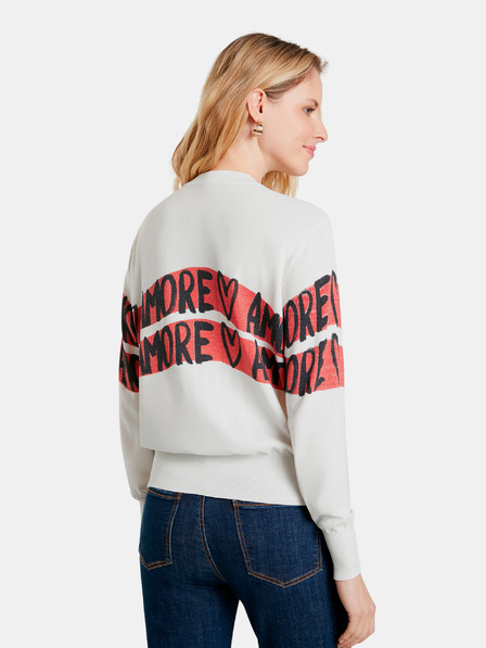 Desigual Weißer Desigual Amore Amore Pullover für Damen