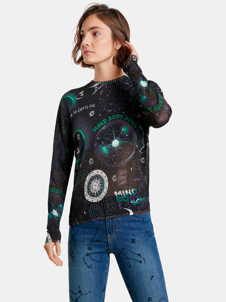 Desigual Schwarzer Desigual Damen gemusterter Pullover Toronto