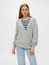 Pieces Grauer Pullover mit Krawatte Pieces