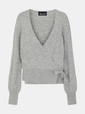 Pieces Grauer Pullover mit Krawatte Pieces