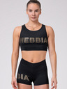 Nebbia Schwarzes Damen Sport Cropped Top Nebbia