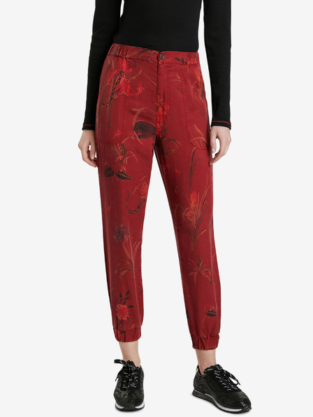 Desigual Rote gemusterte Hose für Damen von Desigual Cmotiger
