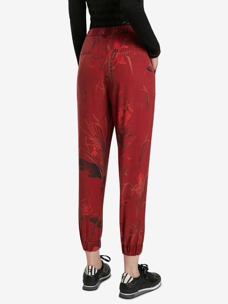 Desigual Rote gemusterte Hose für Damen von Desigual Cmotiger
