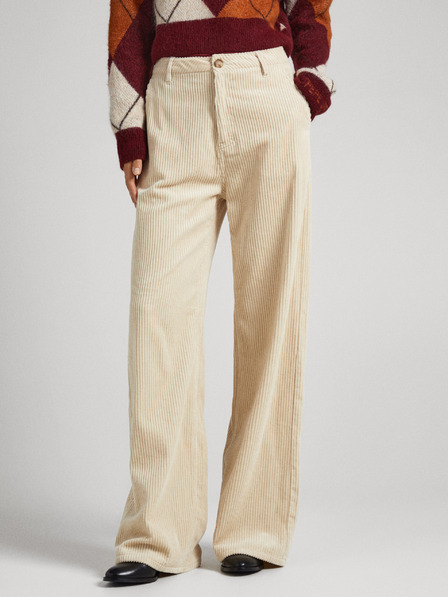 Pepe Jeans Cremefarbene Damen-Cordhosen Pepe Jeans Cecilia Cord