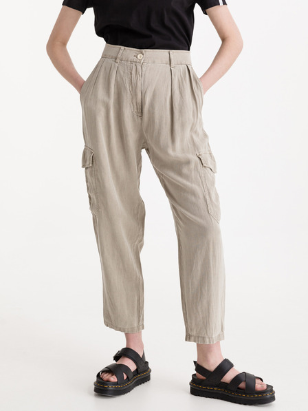 Replay Beigefarbene Leinenhose für Damen von Replay