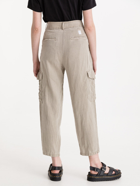 Replay Beigefarbene Leinenhose für Damen von Replay
