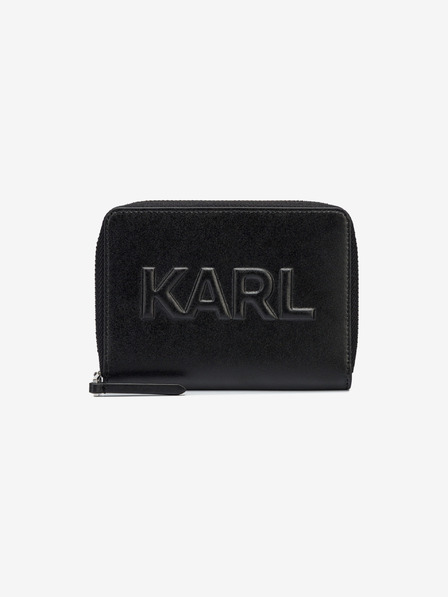 Karl Lagerfeld Schwarzes Portemonnaie aus Leder für Damen KARL LAGERFELD