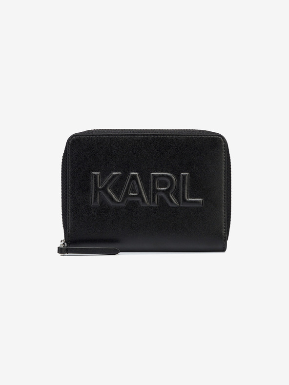 Karl Lagerfeld Schwarzes Portemonnaie aus Leder für Damen KARL LAGERFELD