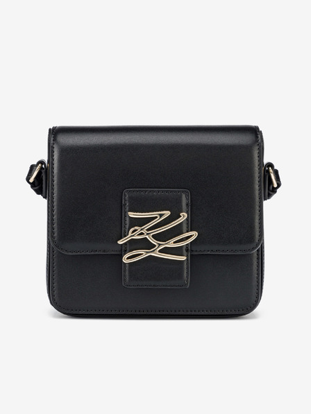 Karl Lagerfeld Schwarze Damen-Lederhandtasche KARL LAGERFELD Autogramm
