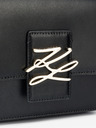 Karl Lagerfeld Schwarze Damen-Lederhandtasche KARL LAGERFELD Autogramm