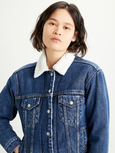 Levi's® Blaue Levi's® Damen-Jeansjacke mit Kunstfell