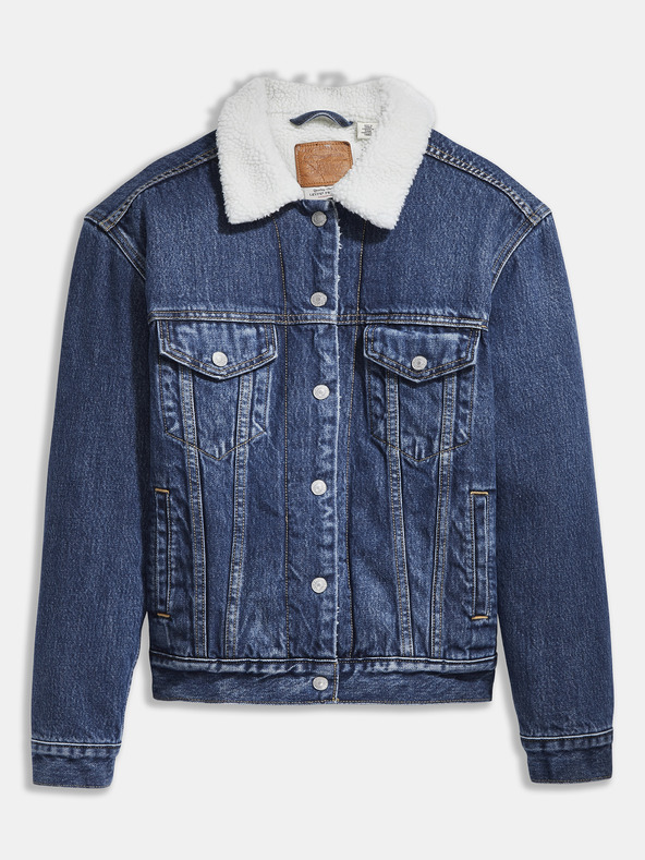 Levi's® Blaue Levi's® Damen-Jeansjacke mit Kunstfell