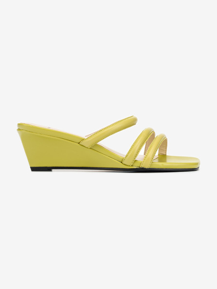 Vagabond Neon Grün Leder Vagabond Nellie Wedge Hausschuhe