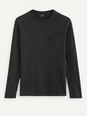 Celio Schwarzes Herren-Basic-Hemd mit Tasche Celio