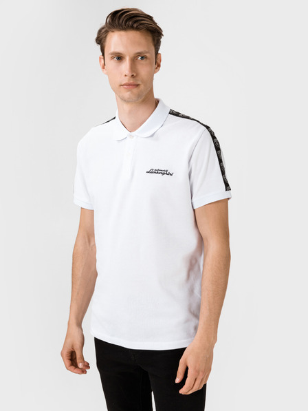 Lamborghini Weißes Herren-Polohemd Lamborghini