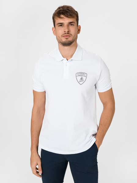 Lamborghini Weißes Herren-Polohemd Lamborghini