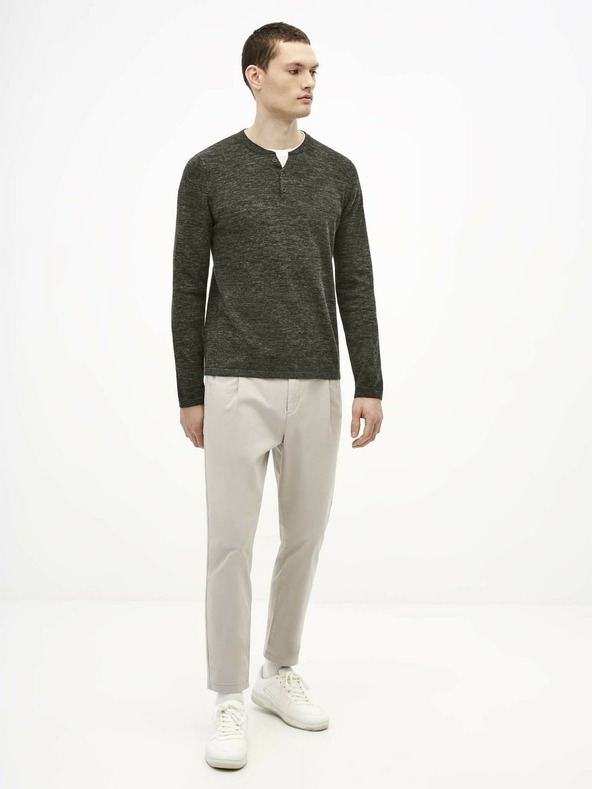 Celio Dunkelgrauer gestreifter Pullover Celio Techill