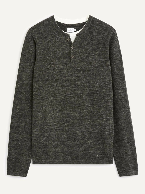 Celio Dunkelgrauer gestreifter Pullover Celio Techill