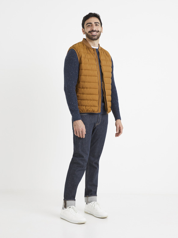 Celio Dunkelblauer gestromter Herren Pullover Celio