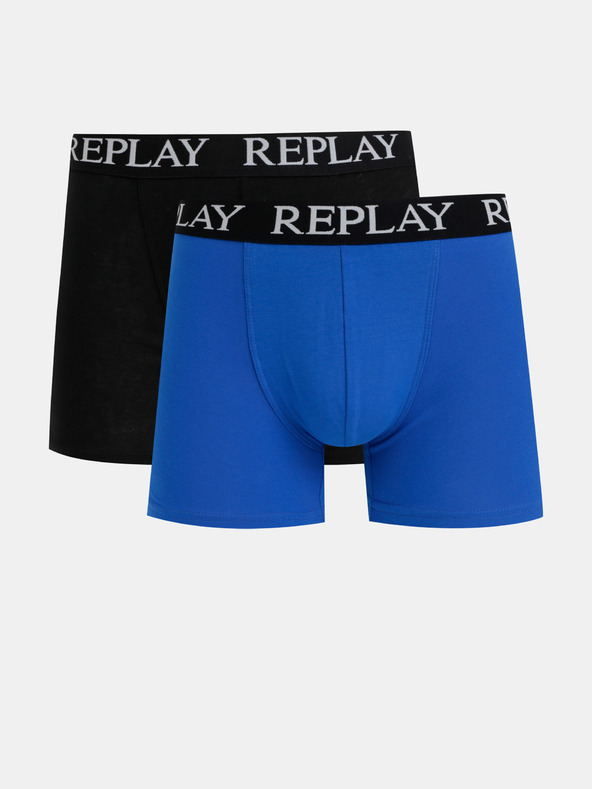Replay Zweier-Set Boxershorts in Schwarz und Blau Replay