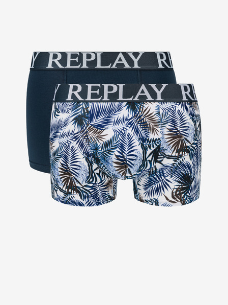 Replay Set mit zwei Boxershorts in blau Replay Foliage