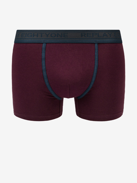 Replay Zweier-Set Herren-Boxershorts in Dunkelblau und Burgunderrot Replay