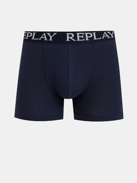 Replay Set aus zwei Boxershorts in Dunkelblau und Grau von Replay