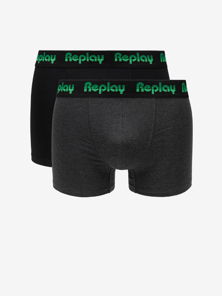 Replay Zweier-Set Boxershorts in Schwarz und Grau von Replay