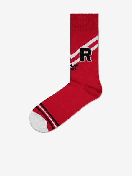 Replay Zweierpack Socken in schwarz und rot Replay