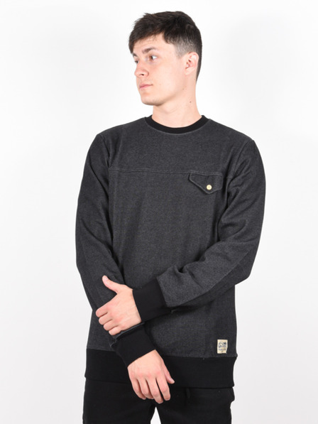 Picture Schwarzer Herren-Kapuzenpullover mit dekorativen Details Picture Blustery BLACK