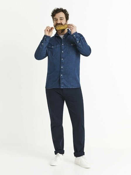Celio Dunkelblaues Hemd Celio Sarevient