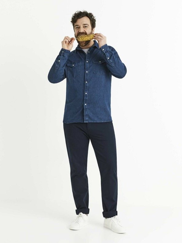 Celio Dunkelblaues Hemd Celio Sarevient