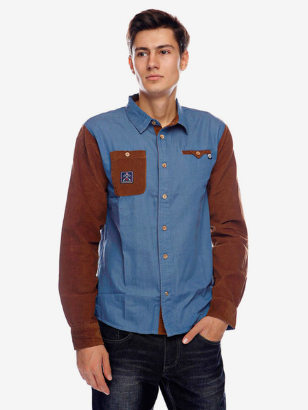 Picture Braunes und blaues Herrenhemd Picture Jeffrey JEAN/BROWN