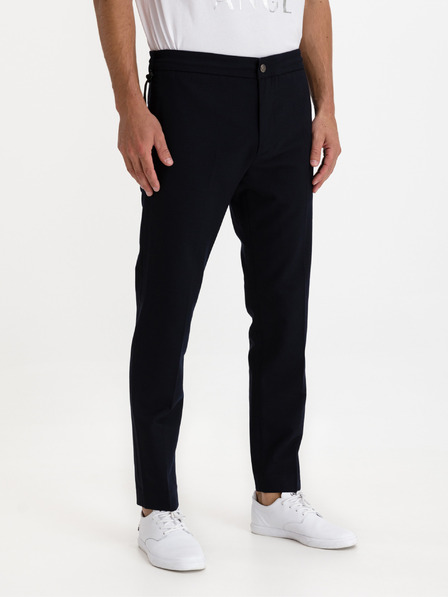 Replay Dunkelblaue Herren-Wollmischhose Replay