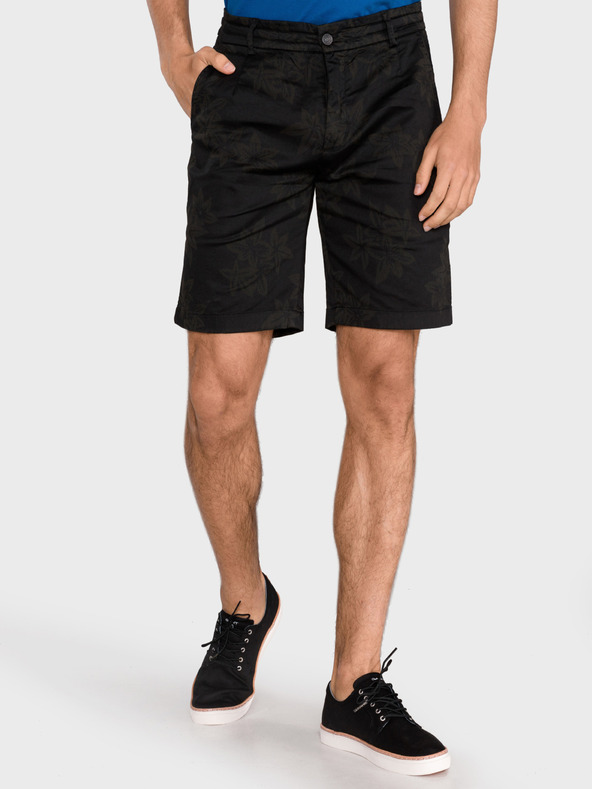 Replay Schwarze gemusterte Herren-Shorts Replay