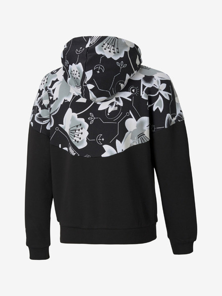 Puma Schwarzes Mädchen Puma Alpha Sweatshirt mit Reißverschluss