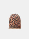Desigual Braune Damen Desigual Animal Patch Gorro Mütze mit Leopardenmuster
