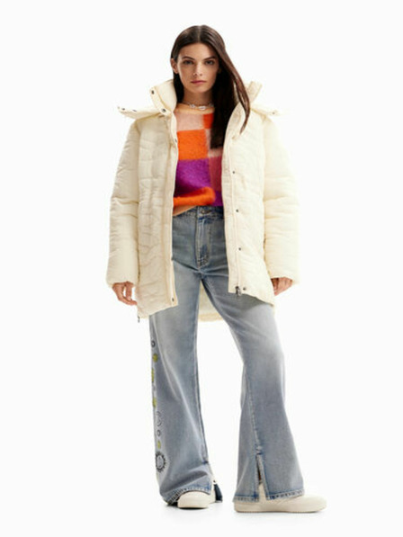 Desigual Cremefarbene Desigual Tulip Winterjacke für Damen