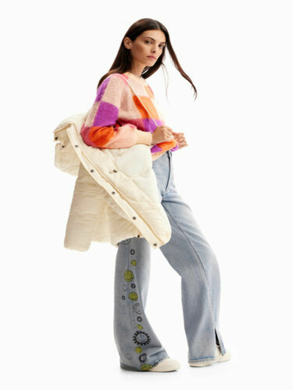 Desigual Cremefarbene Desigual Tulip Winterjacke für Damen