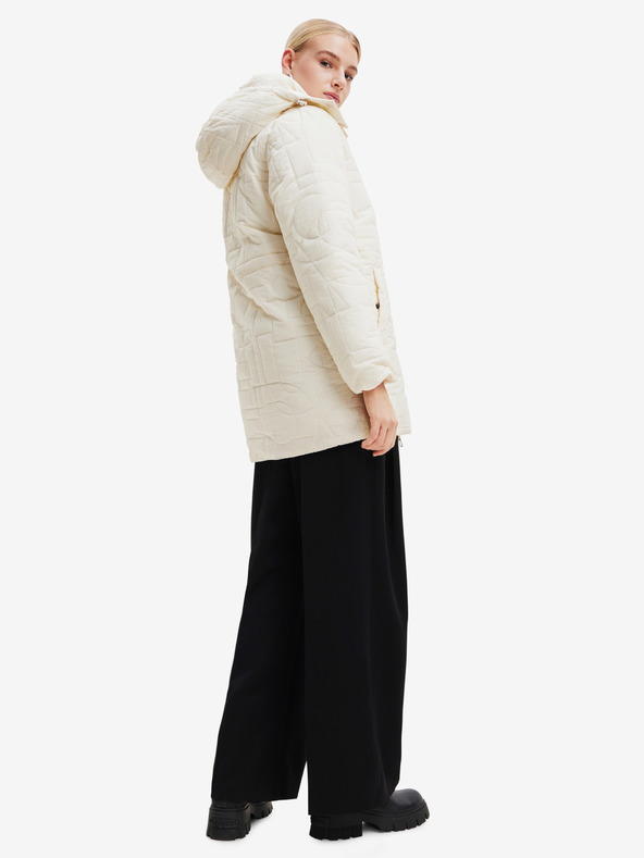 Desigual Cremefarbene Desigual Tulip Winterjacke für Damen