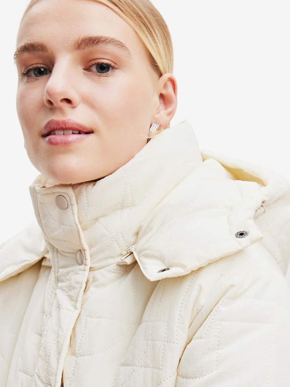 Desigual Cremefarbene Desigual Tulip Winterjacke für Damen