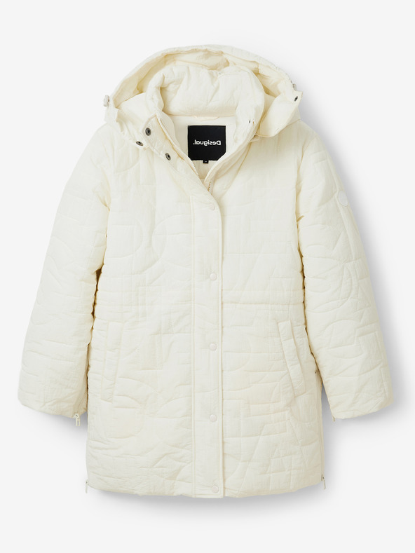 Desigual Cremefarbene Desigual Tulip Winterjacke für Damen